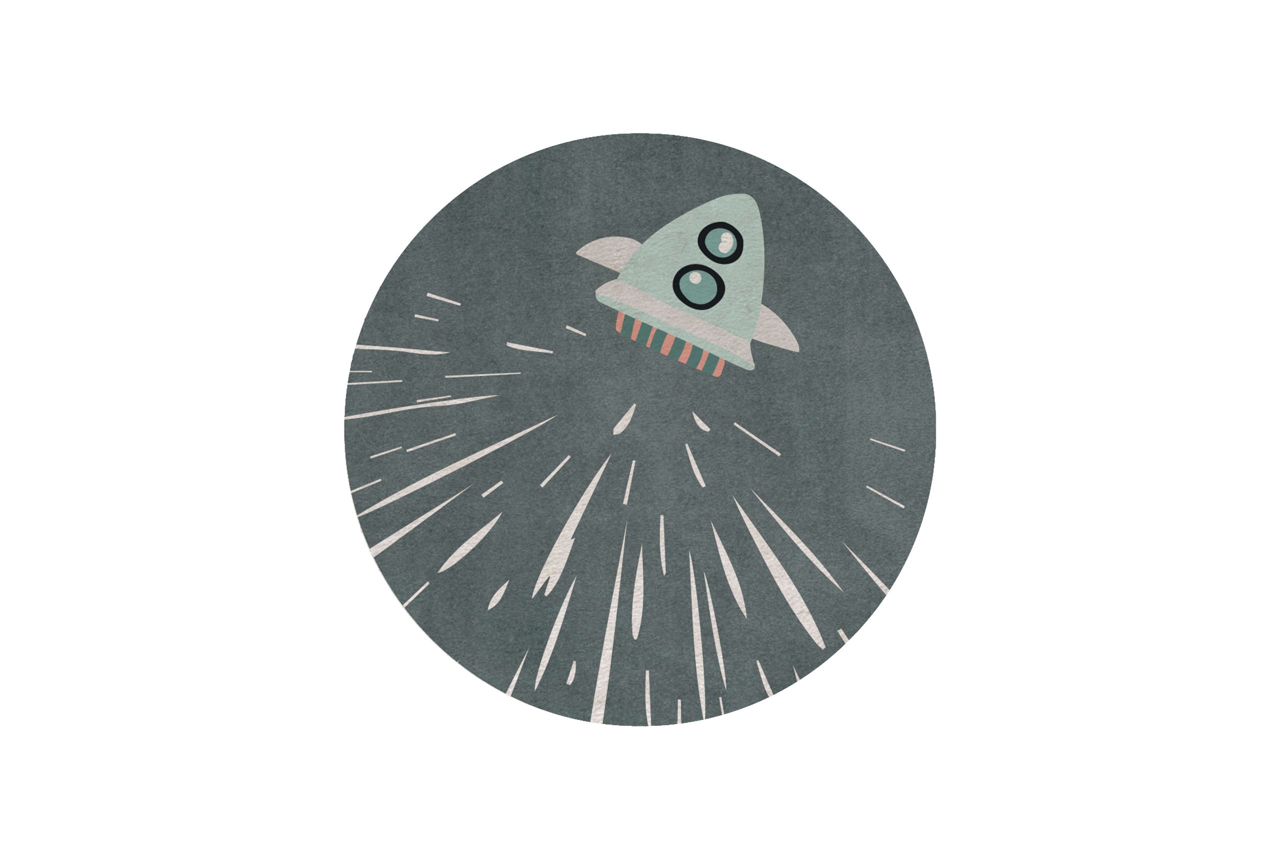 Thunder Rocket Round Rug
